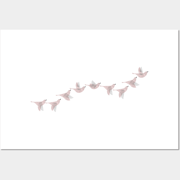 Flying Birds Line Wall Art by elenorDG